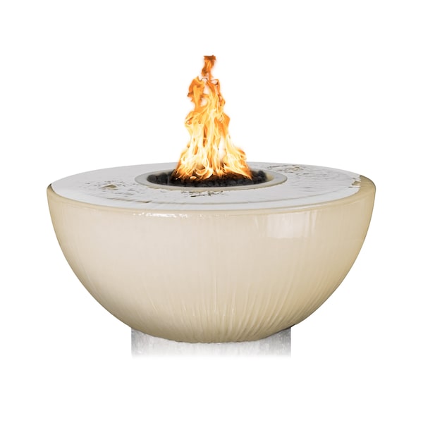 The Outdoor Plus 38 Round Sedona Fire, Water Bowl, GFRC Concrete, Vanilla, Liquid Propane OPT-38FW360E12V-VAN-LP - main